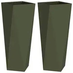 vidaXL Pflanzk&uuml;bel 2 pcs Olive Gr&uuml;n 30 x 30 x 75 cm Stahl