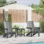 vidaXL Faltbare Adirondack-St&uuml;hle 2 St&uuml;ck Hellgrau 74.5x80.5x90 cm HDPE