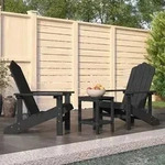 vidaXL Adirondack-Gartenst&uuml;hle mit Tisch HDPE Anthrazit