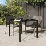 vidaXL Gartentisch Braun 90x90x75 cm Poly-Rattan