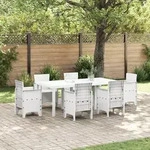 vidaXL Gartentisch Wei&szlig; 200x100x73 cm Poly Rattan