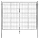 vidaXL Gartentor Verzinkter Stahl 306 x 250 cm Silbern