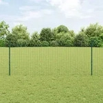 vidaXL Gartenzaunset Set von 2 Gr&uuml;n Stahl 25 x 1 m Langlebig