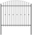 vidaXL Spie&szlig;zaun Asten Schwarz 200 x 200 cm Pulverbeschichteter Stahl