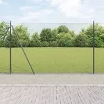 vidaXL Schwei&szlig;drahtzaun mit 13 Flanschpfosten Grau 1,4x25 m Stahl