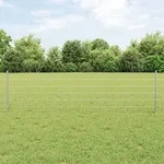 vidaXL Euro Zaun mit 11 U-Pfosten Silber 0,6x25 m Stahl