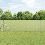 vidaXL Schwei&szlig;drahtzaun mit 13 Pfosten 0,5x50 m Verzinkter Stahl