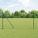 vidaXL Euro Zaun mit 7 Spitzpfosten 1,6x10 m galvanisierter Stahl Gr&uuml;n