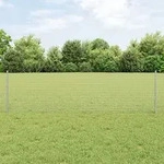 vidaXL Schwei&szlig;drahtzaun mit 22 U-Pfosten Silber 0,6x50 m Stahl