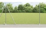 vidaXL Euro Zaun mit 7 Flanschpfosten 1,5x10 m aus feuerverzinktem Stahl