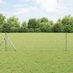 vidaXL Kettenzaun mit 7 Pfosten 0,4x10 m aus verzinktem Stahl