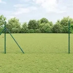 vidaXL Zaunset Set von 2 Gr&uuml;n PVC-beschichteter Stahl 25 x 1,2 m