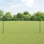 vidaXL Euro-Zaun mit 5 U-Posten Gr&uuml;n 1,4 x 10 m Stahl
