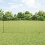 vidaXL Euro-Zaun mit 10 U-Pfosten Grau 1,2x10 m Stahl