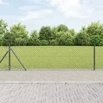 vidaXL Kettenzaun mit 13 Flanschen 0.4x25 m Feuerverzinkter Stahl
