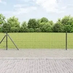 vidaXL Euro Zaun mit 13 Flanschposten 0.6x50 m galvanisierter Stahl