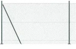 vidaXL Kettengliedzaun mit 7 Flanschpfosten 1,5x10 m aus galvanisiertem Stahl