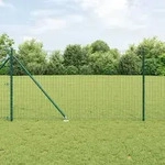 vidaXL Euro Zaun mit 7 Dornpf&auml;hlen 1x10 m verzinkter Stahl Gr&uuml;n