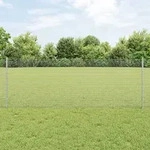 vidaXL Schwei&szlig;drahtzaun mit 5 U-Posts Silber 0,8x10 m Stahl
