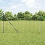 vidaXL Euro-Zaun mit 13 Spike-Posten 1x25 m verzinkter Stahl Grau
