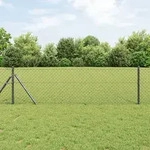 vidaXL Kettengliedzaun Grau 0,6x25 m Stahl