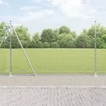 vidaXL Geschwei&szlig;ter Drahtzaun mit 13 Flanschpfosten 1.4x50 m Galvanisierter Stahl