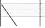 vidaXL Zaunpfosten Grau 10 x 0,8 m (36 mm Mesh) Stahl und PVC