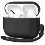 Tech-Protect NaturalFit Lederh&uuml;lle f&uuml;r AirPods Pro 3 mit Trageband Schwarz