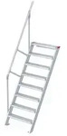 Euroline 510 Treppe 60&deg; 800mm Stufenbreite 8 Stufen Alu gerieft