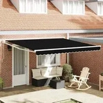 vidaXL manuelle einziehbare Markise Schwarz 400x300 cm
