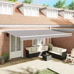 vidaXL Automatische Einziehbare Markise Hellgrau 500x300 cm