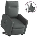vidaXL Relaxsessel mit Aufstehhilfe Dunkelgrau Stoff