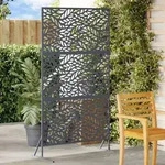 vidaXL Metallzaunpanel Anthrazit Metall Gro&szlig; Muster Au&szlig;en Metallzaun