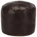 vidaXL Pouf Dunkelbraun 40 x 35 cm Echtes Ziegenleder