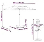 vidaXL Garten-Sonnenschirm Sand und Anthrazit 385 x 209 x 244 cm
