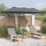 vidaXL Garten-Sonnenschirm Anthrazit 370 x 197 x 239 cm