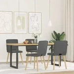 vidaXL Esszimmerst&uuml;hle 4 Stk. Dunkelgrau Stoff
