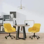 vidaXL Esszimmerst&uuml;hle 2 Stk. Drehbar Gelb Samt