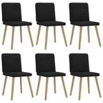 vidaXL Esszimmerst&uuml;hle 6 Stk. Schwarz Stoff