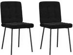 vidaXL Esszimmerst&uuml;hle 2 Stk. Schwarz Samt