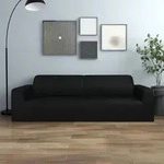 vidaXL Stretch Sofahusse 3-Sitzer Schwarz Polyester-Jersey