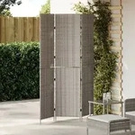 vidaXL Raumteiler 3-teilig Faltbar Grau 147x180 cm Poly Rattan