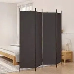 vidaXL 4-tlg. Paravent Braun 200x200 cm Stoff