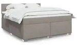 vidaXL Boxspringbett mit Matratze Taupe 180x200 cm Stoff