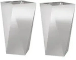 vidaXL Pflanzk&uuml;bel 2 pcs Silber 40 x 40 x 75 cm Edelstahl