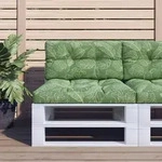 vidaXL Palettenkissen Blattmuster 70x40x12 cm Stoff