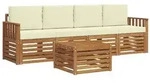 vidaXL Sofagarnituren 5 pcs Natur und Creme Massivholz Akazie