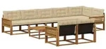 vidaXL Outdoor-Sofagarnitur mit Kissen 9 pcs Natur und Beige