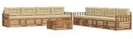 vidaXL Outdoor-Sofagarnitur mit Kissen 9 pcs Natur und Beige