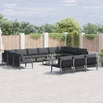 vidaXL Garten-Sofa-Set 13 pcs Anthrazit Stahl